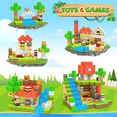 Hiwawind magnetic blocks indoor house build supports concentration and problem solving.