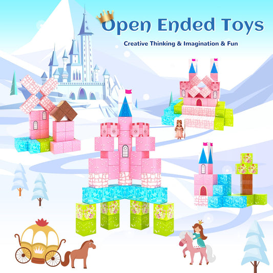 Hiwawind magnetic blocks open-ended play for creative building and problem-solving.