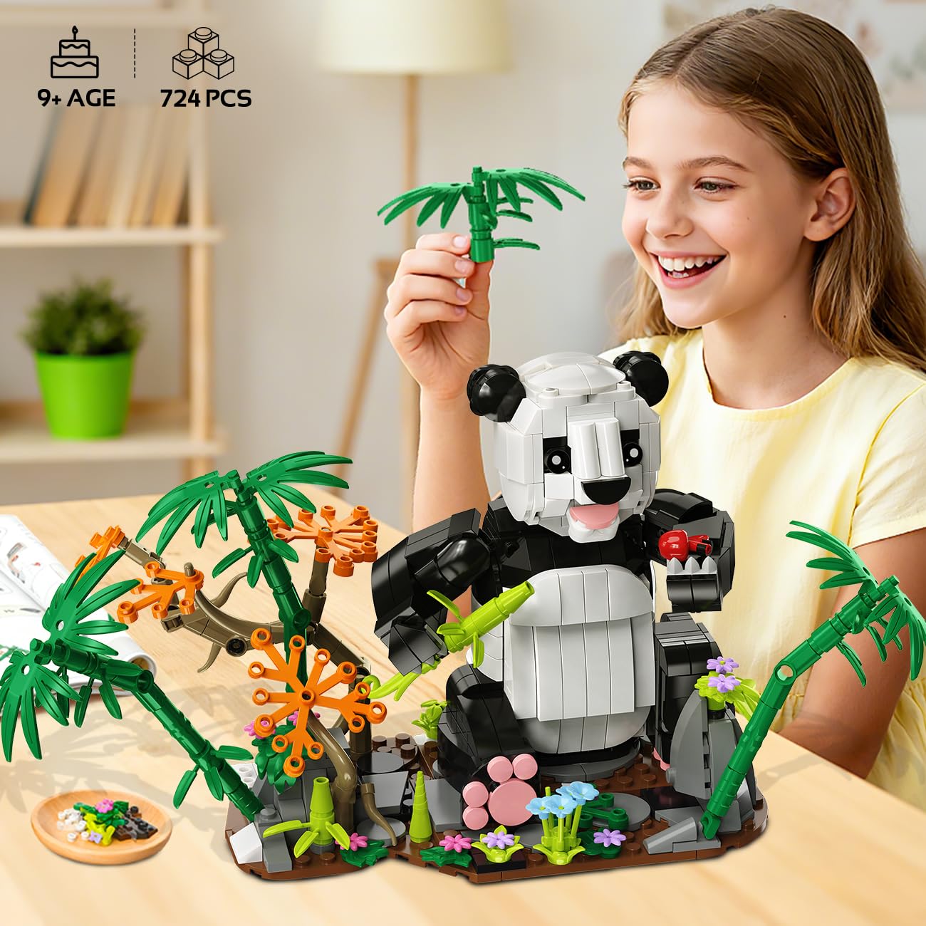 HiWEEGO 3-in-1 Animal Models bricks create jungle and grassland scenes