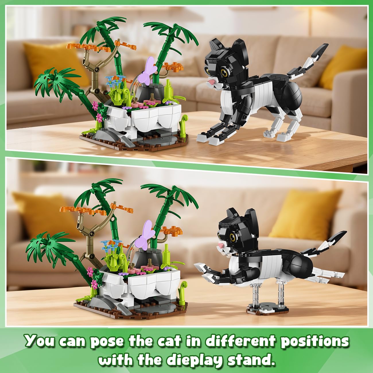 HiWEEGO Articulated Figures theater shows movable panda paws and zebra necks