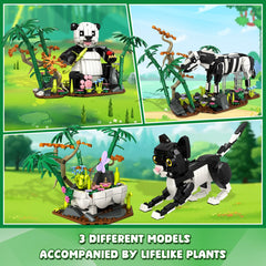 HiWEEGO Bamboo Forest Scene built with bricks for cozy room atmosphere