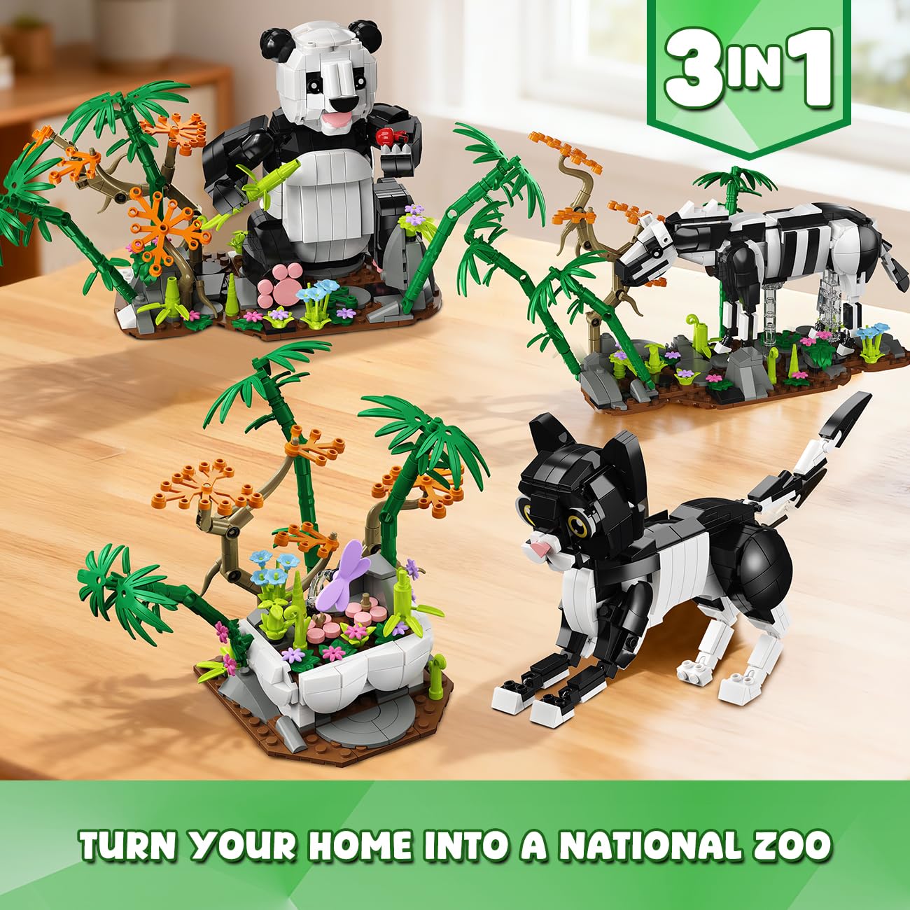 HiWEEGO Home Decor display places panda on desk and cat on shelf