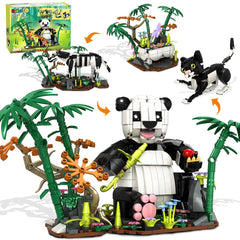 HiWEEGO Panda Building Set panda figure for imaginative play and fine motor practice