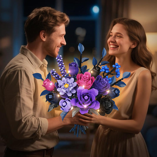 HiWEEGO rose bouquet building block enables a customizable floral display.