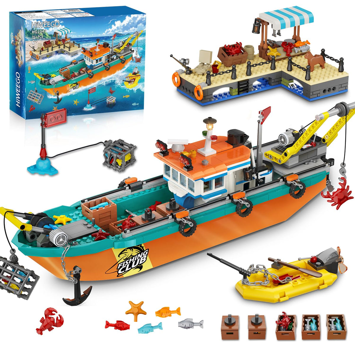 HiWEEGO city fishing boat for imaginative play and hands-on learning.