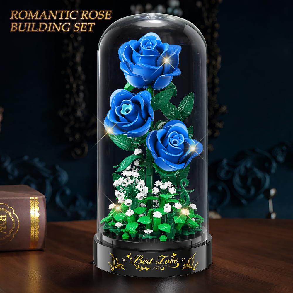 HiWEEGO blue rose bouquet gift packaging concept