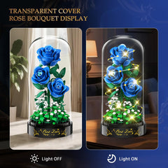 HiWEEGO building process of blue rose bouquet