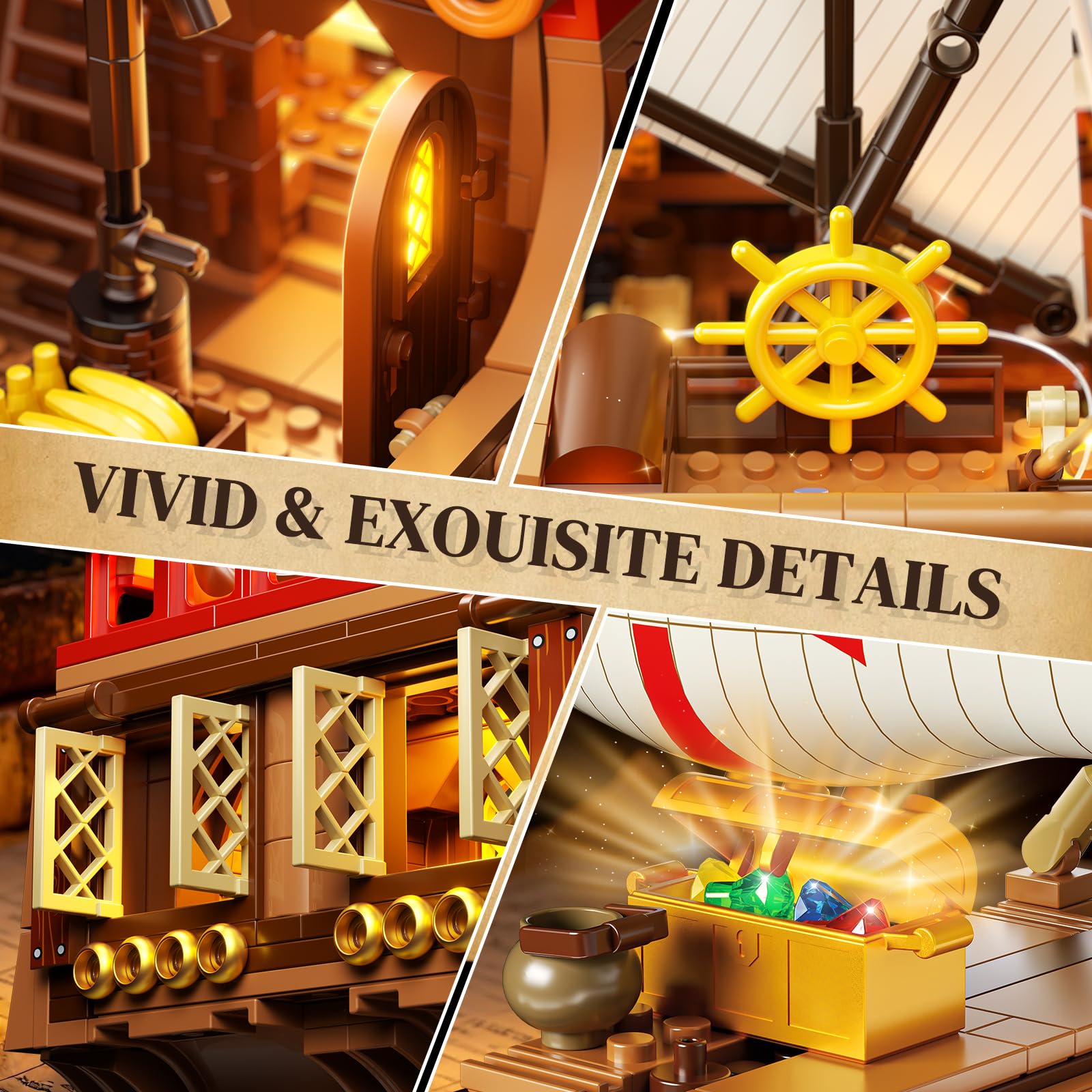HiWEEGO detailed mast, sails, and hull reflect authentic model-building appeal.