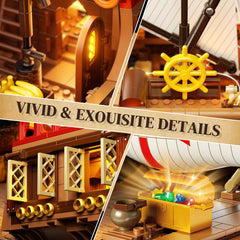 HiWEEGO detailed mast, sails, and hull reflect authentic model-building appeal.