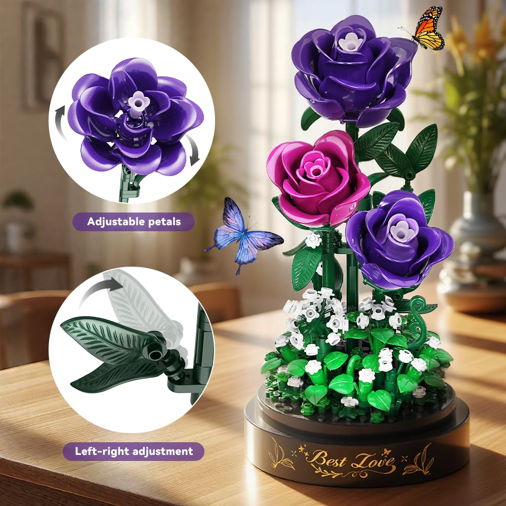 HiWEEGO petals and leaves adjust around warm LED light