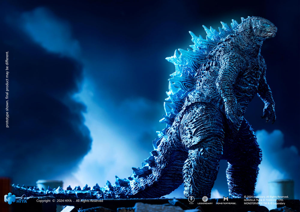 Hiya Toys Energized Godzilla UV glow under black light enhances display