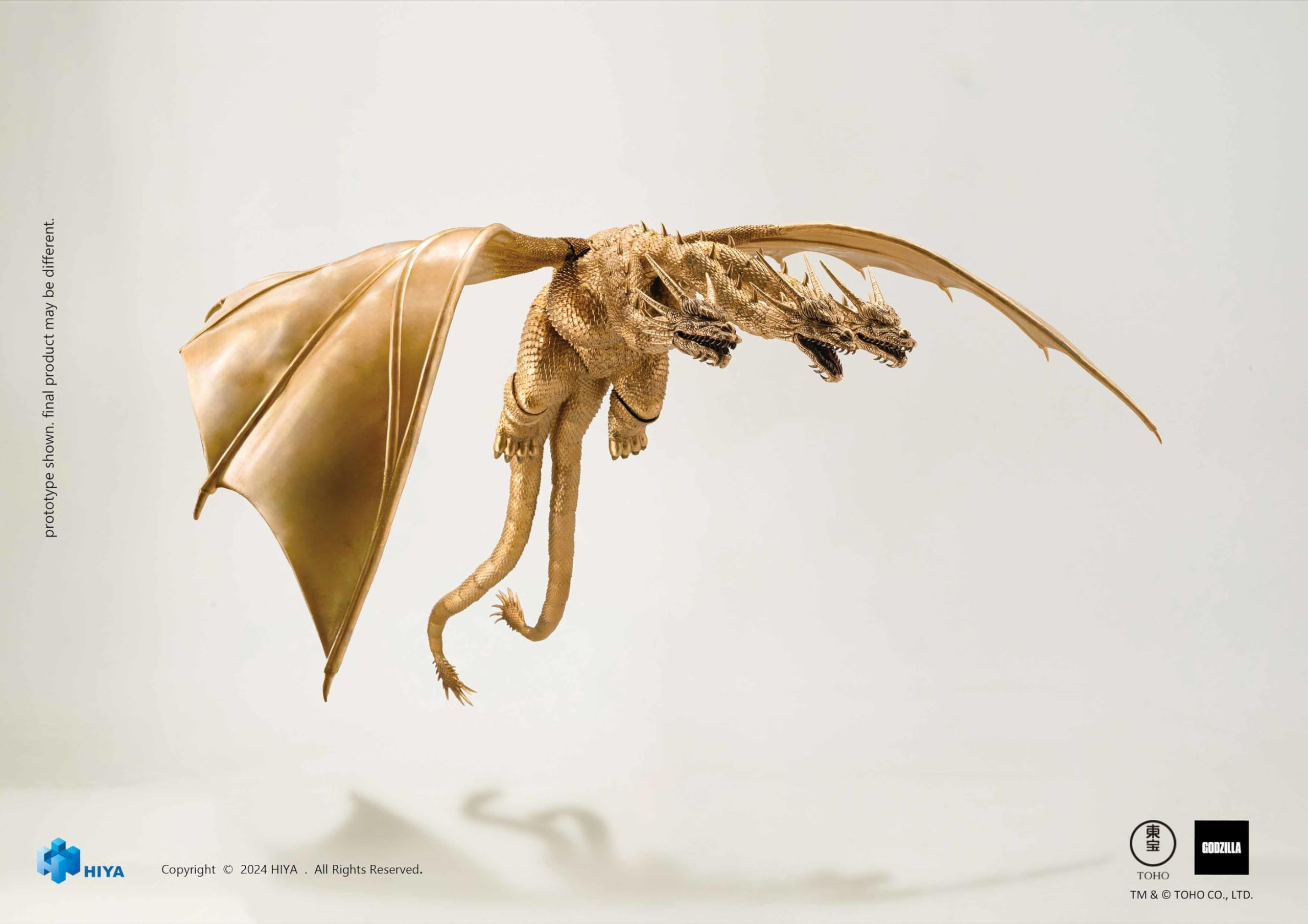 Hiya Toys King Ghidorah film-accurate detailing from the 1991 look