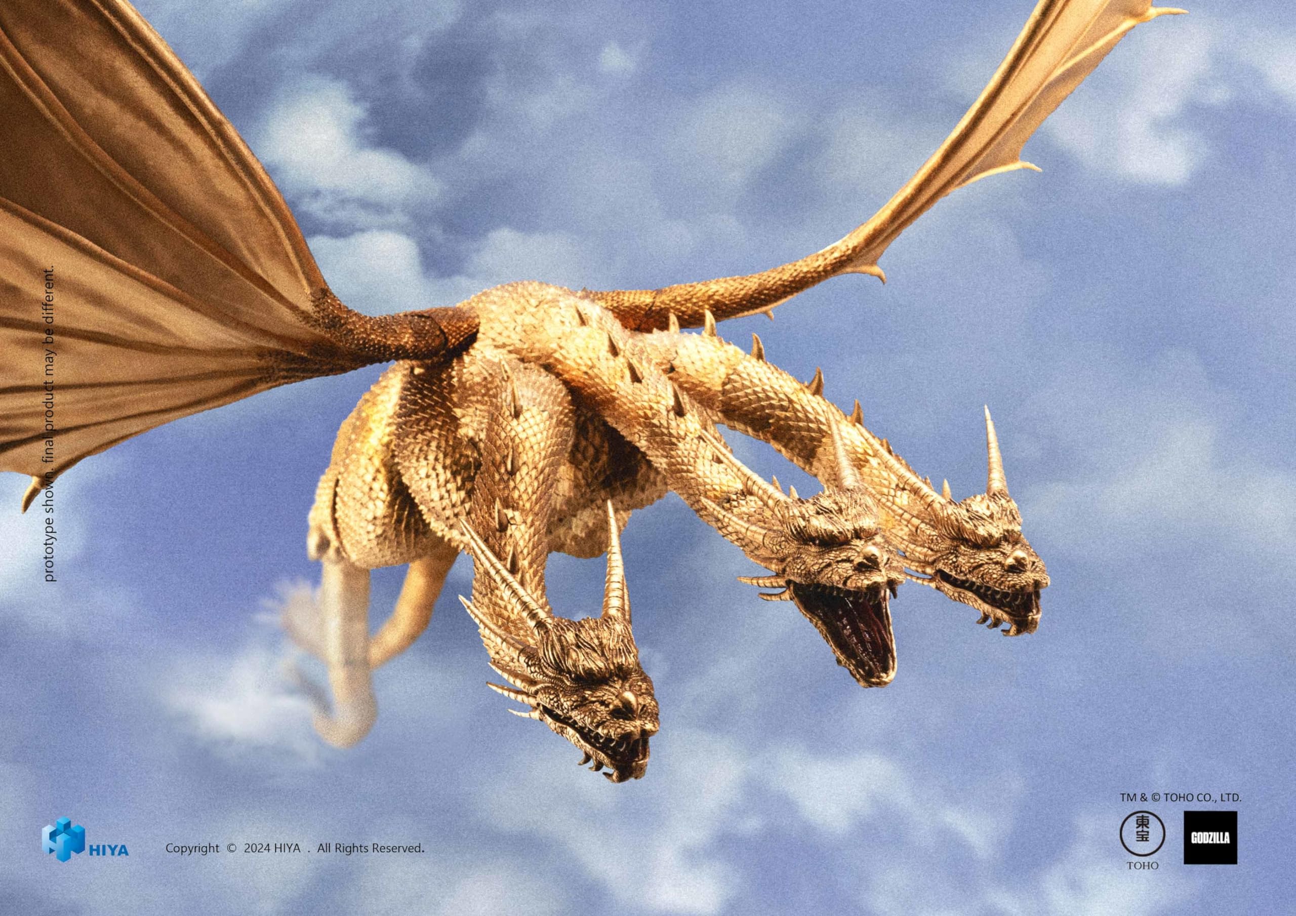 Hiya Toys King Ghidorah three stands included for dioramas