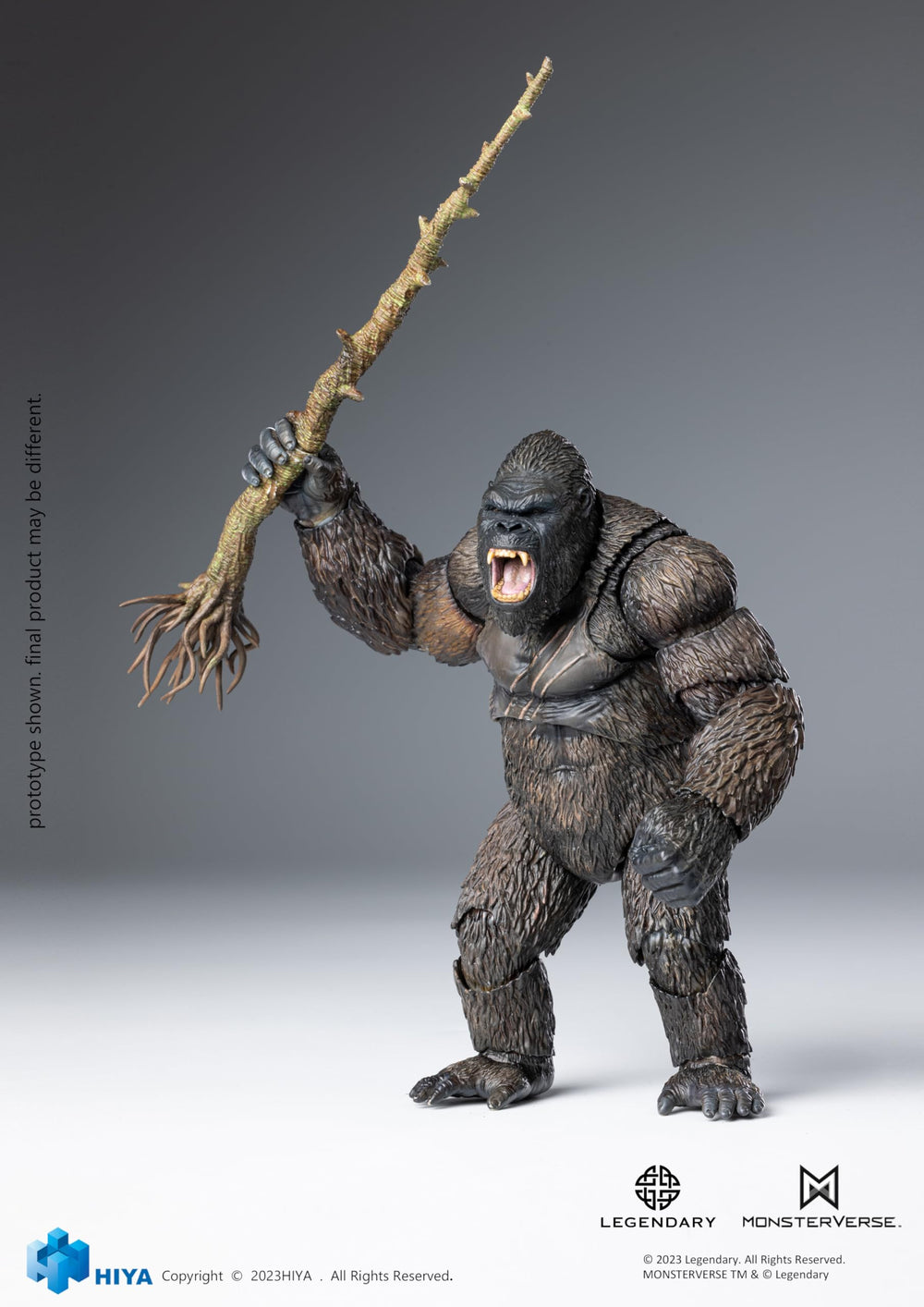 Hiya Toys Kong Exquisite Basic roaring head close-up for dramatic display.