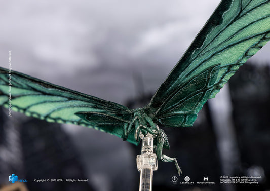 Hiya Toys Mothra Emerald Titan 14.2-inch wingspan for dramatic display.