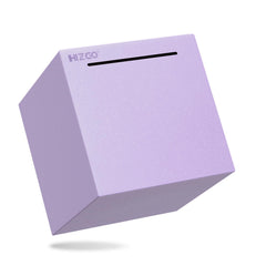 Hizgo Adults Purple Piggy Bank front view shows sturdy stainless steel for long-term savings
