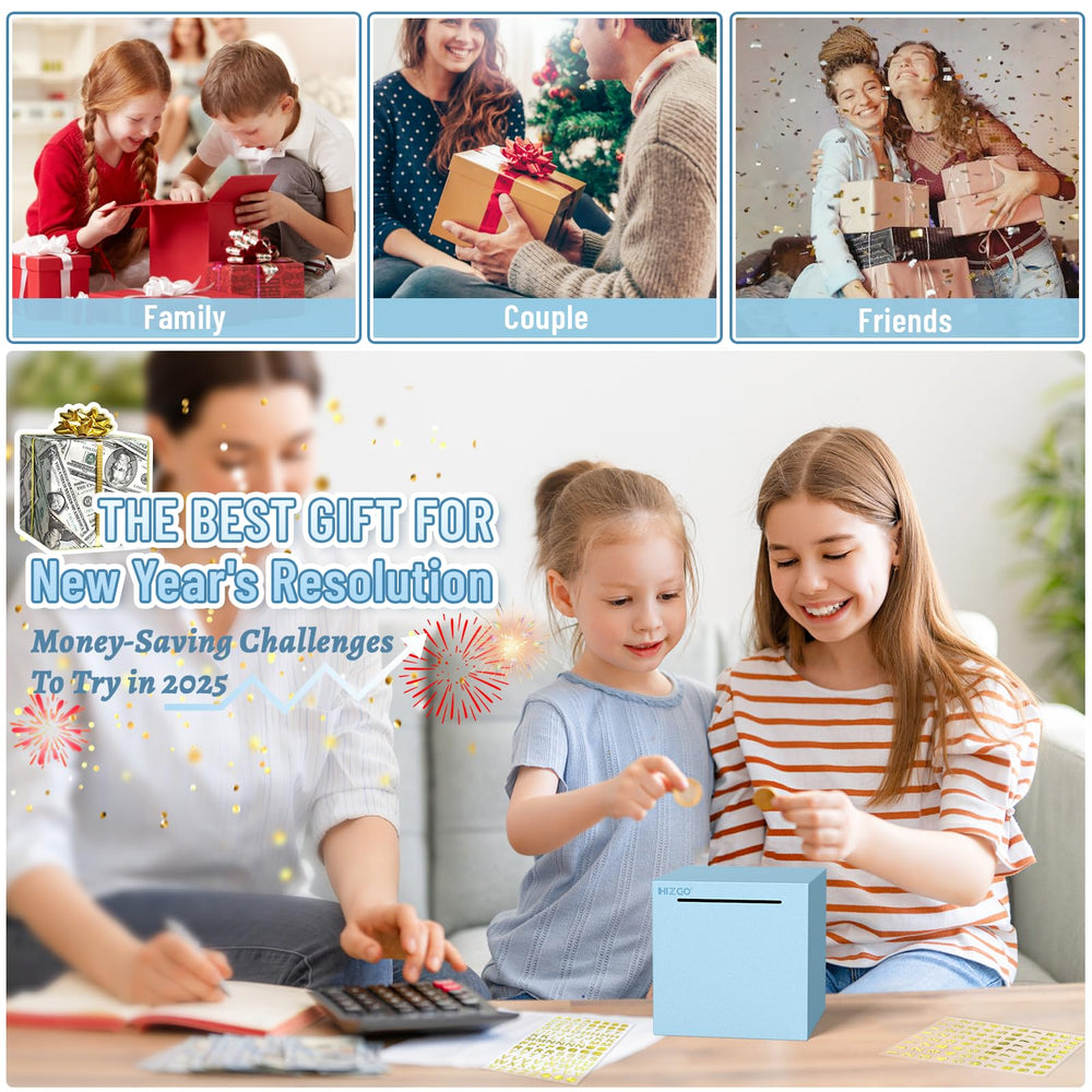 Hizgo blue piggy bank ideal gift idea for milestones