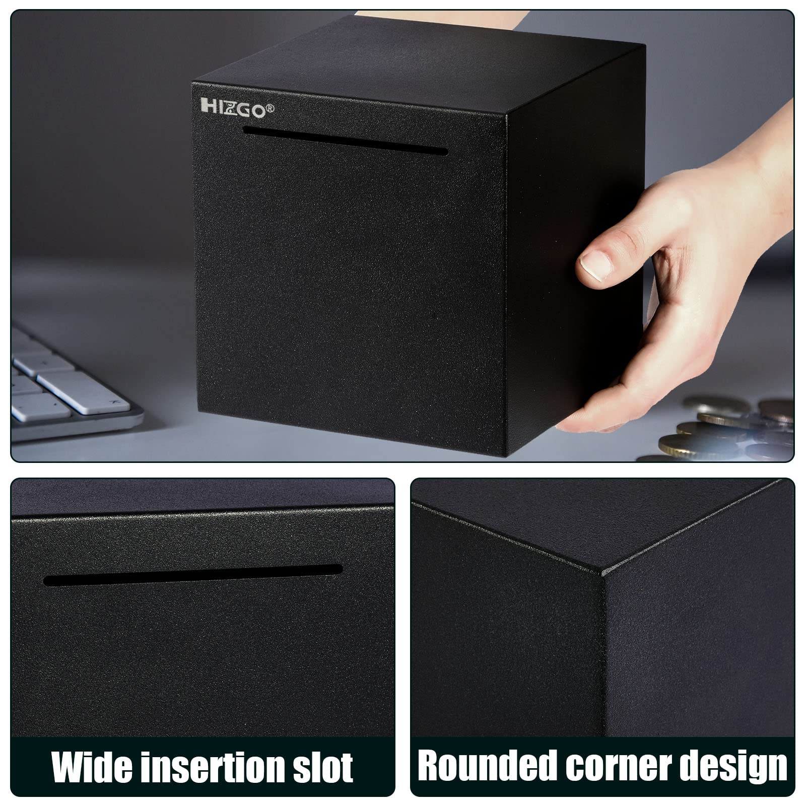 Hizgo metal saving box with elegant finish suitable as a modern gift