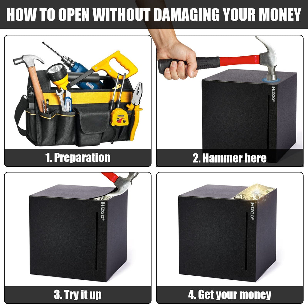 Hizgo piggy bank coin slot for easy deposit of coins