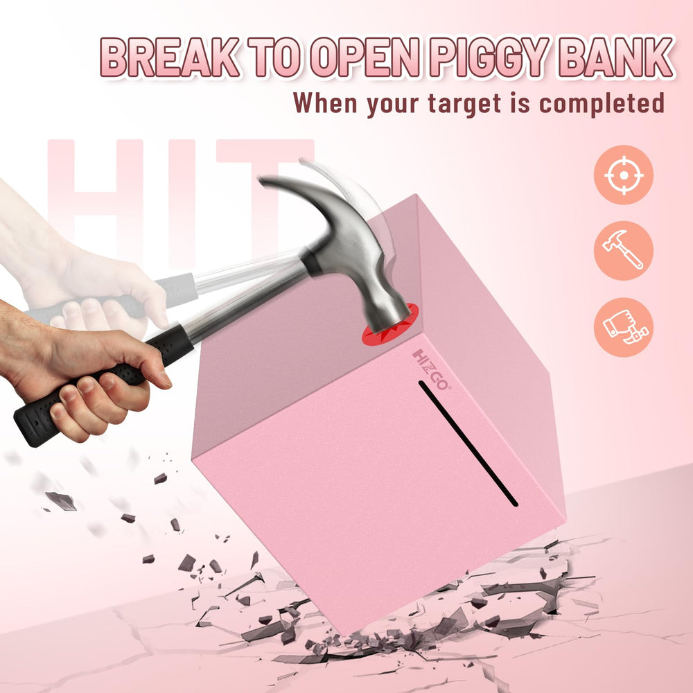 Hizgo piggy bank designed for adults and kids as a practical savings companion.