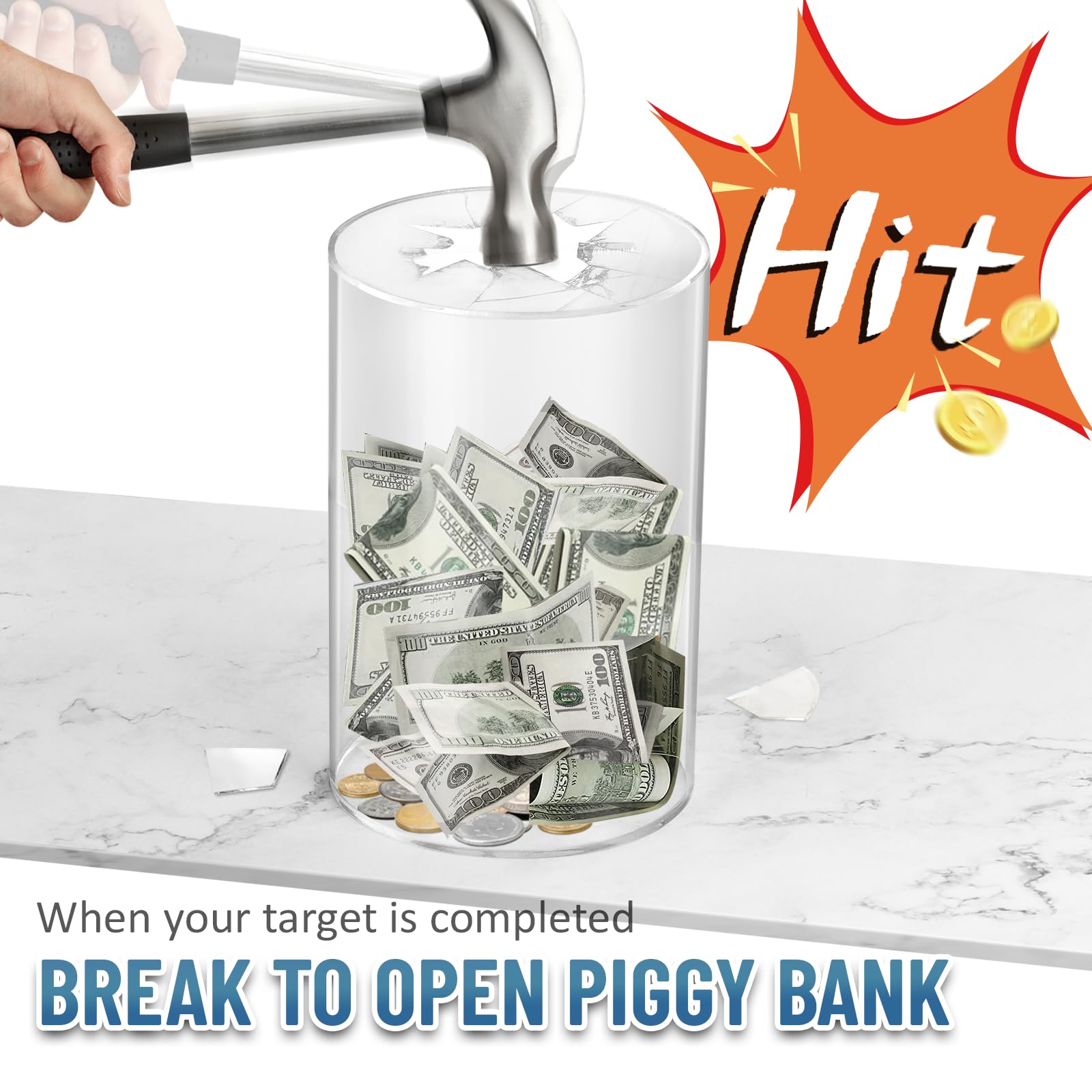 Hizgo three-size savings jar suitable for adults and kids.