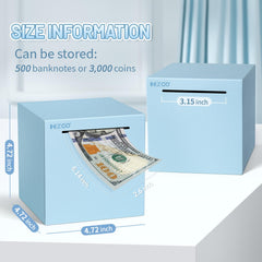 Hizgo stainless steel piggy bank side profile highlighting durability