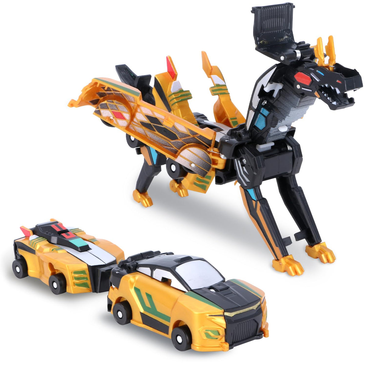 Hjhyqex 2-in-1 dinosaur car transforming in action for imaginative play.