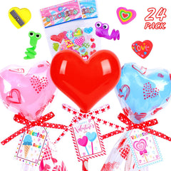 HKKDKTA Valentines heart-shaped stationery 24-pack for classroom exchanges and gifts.