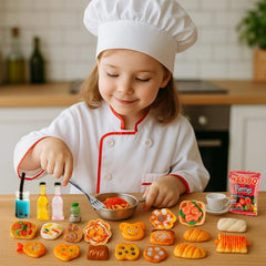 HKLMRO dollhouse kitchen tableware set enhances display and role-play