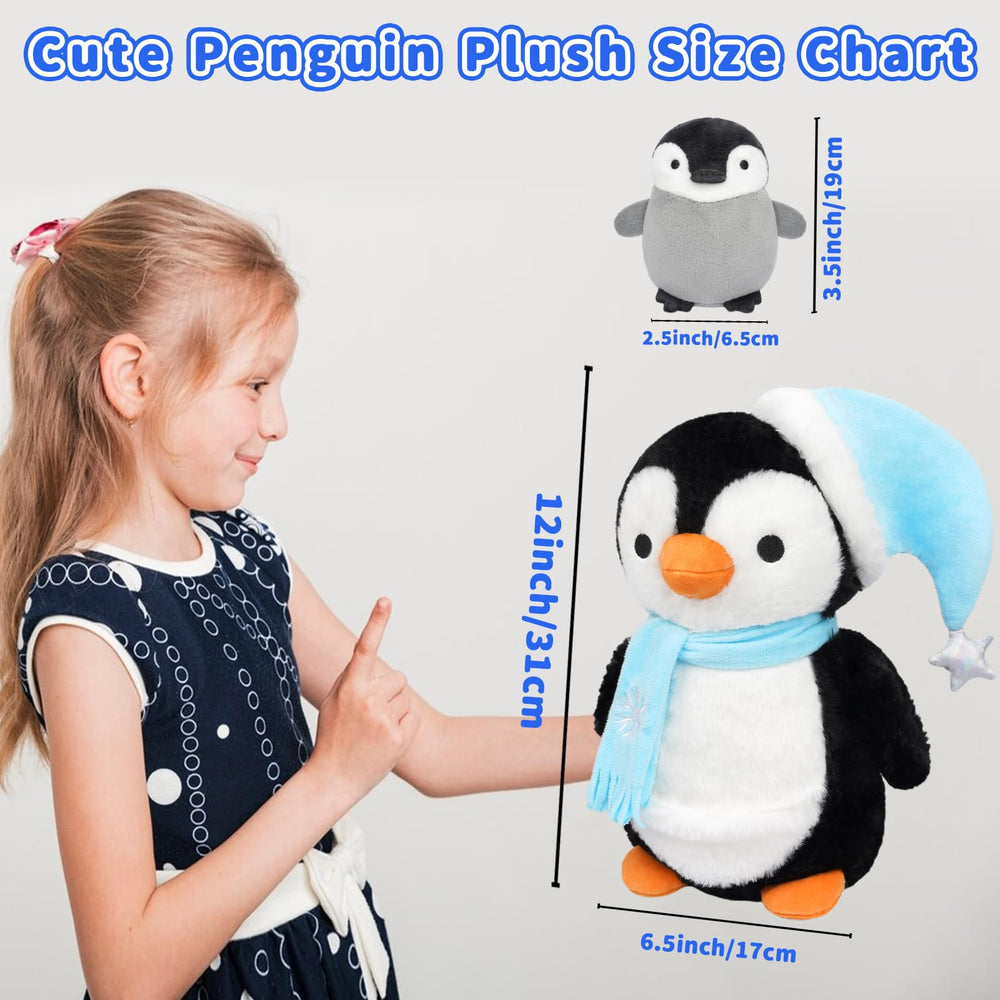 Hkojewp penguin plush with skin-friendly fabric, gentle for kids hugs.