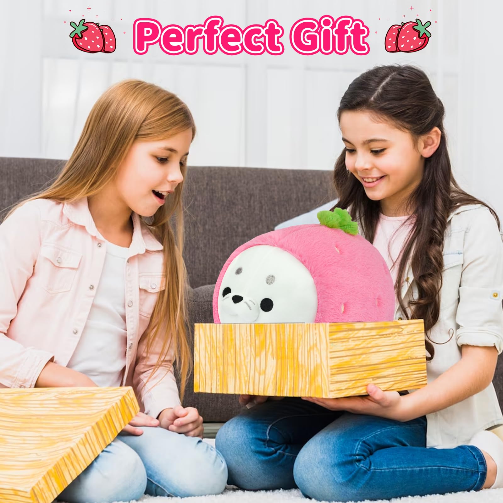 Hkojewp strawberry seal plush pillow as a thoughtful gift idea