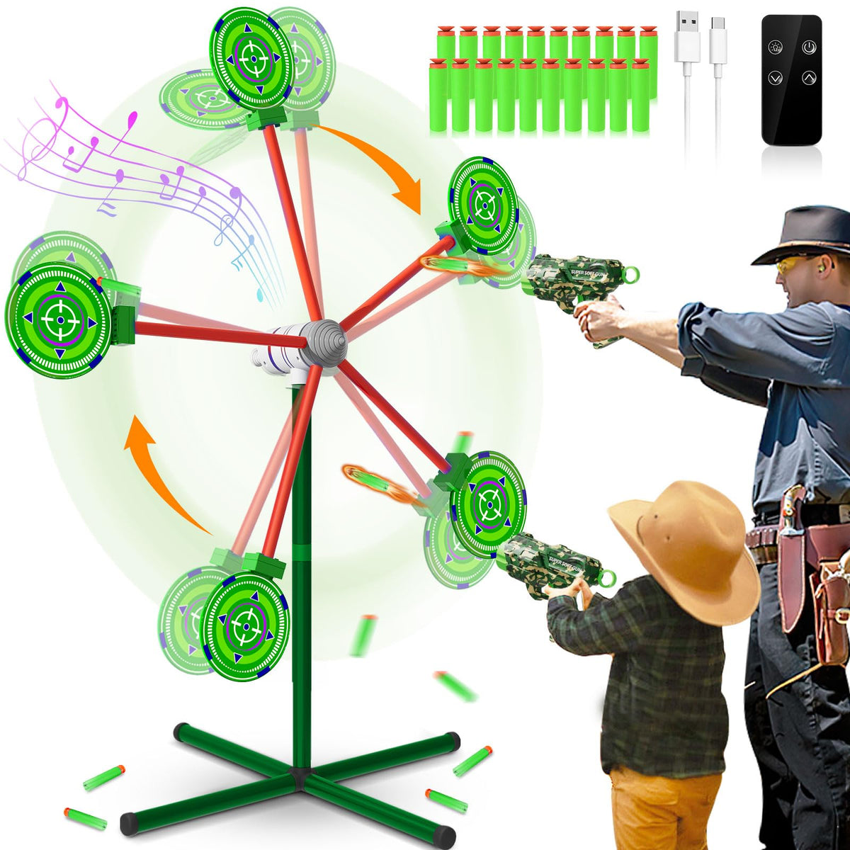 HLDYA rocket shooting target in green, engaging play for kids and families.