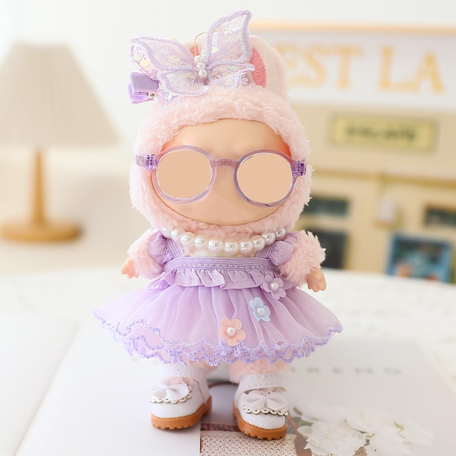 HLIAZJM purple glasses for 15cm dolls add playful charm