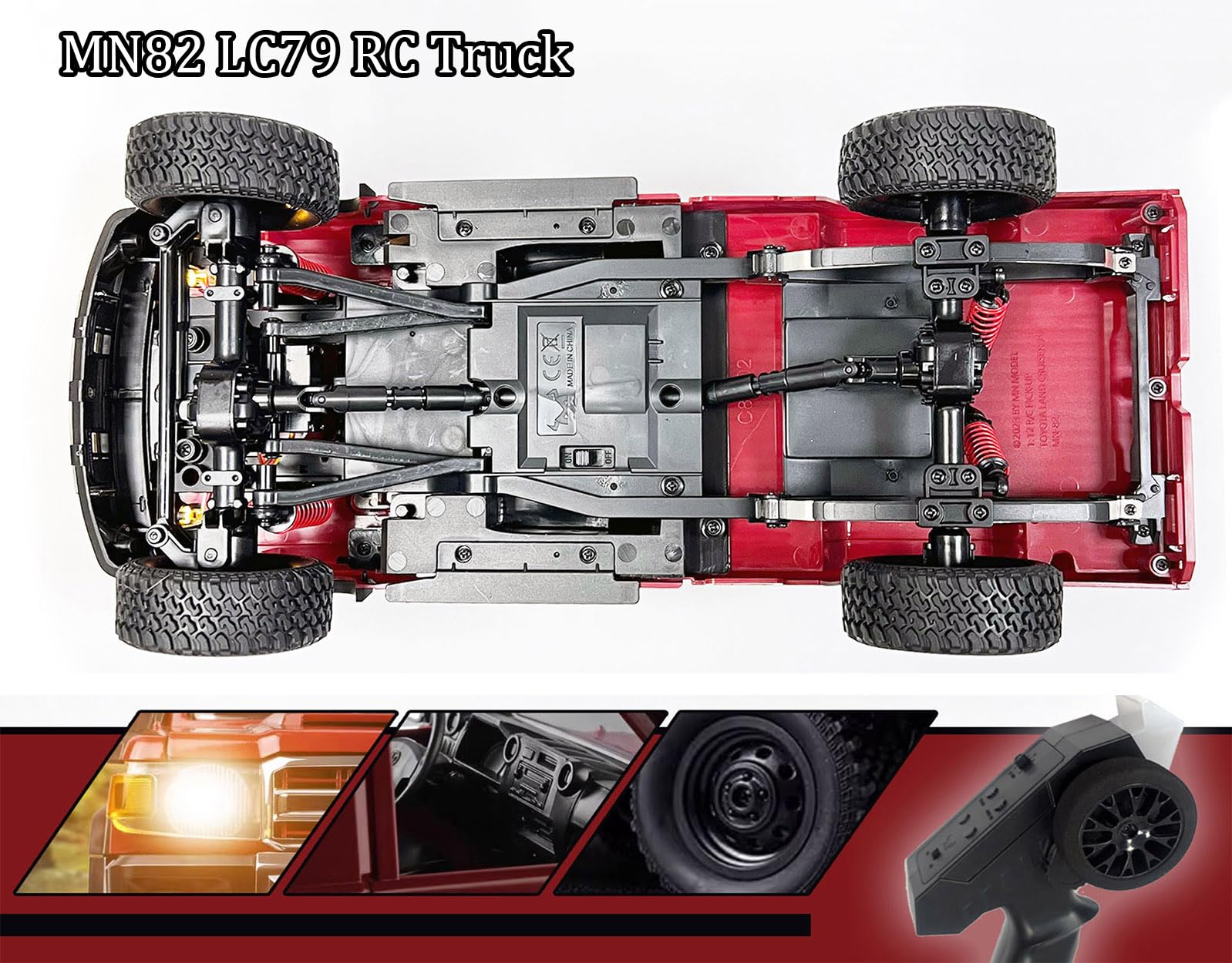 HLSFWDRIVE MN82 RC Rock Crawler tailgate detail supports realistic loading