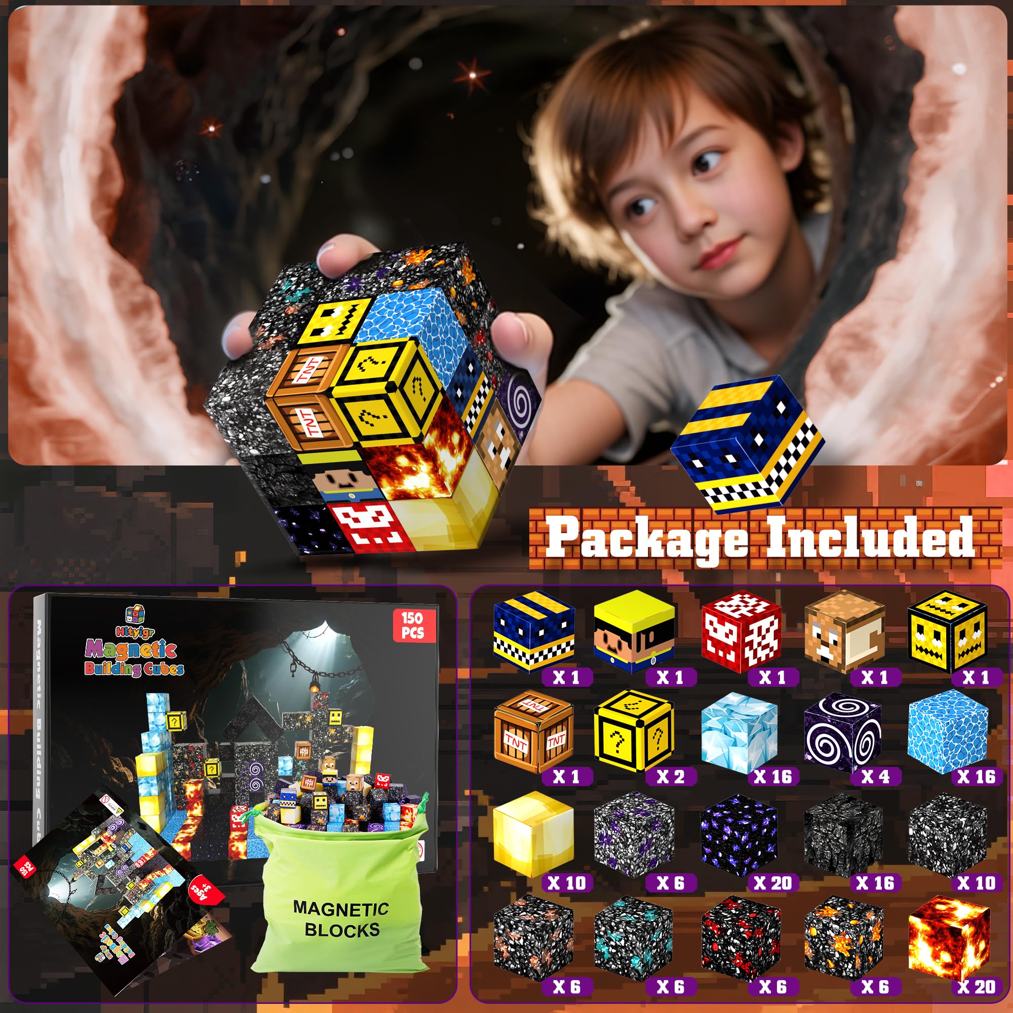 Hltyigr easy-assembly magnets illustrate quick setup for independent play.