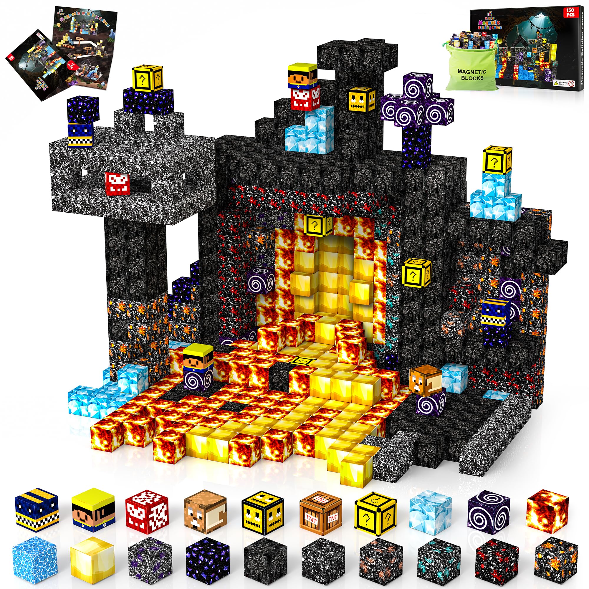 Hltyigr 150PCS magnetic blocks forest scene to boost spatial skills and imagination.