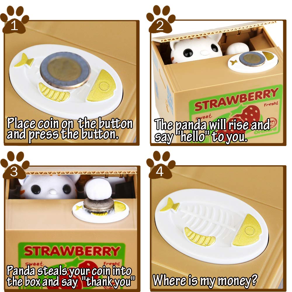 HmiL-U Cat Stealing Money Bank cat illustration design