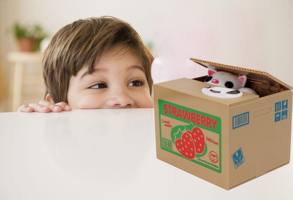 HmiL-U large capacity strawberry cat bank stores coins