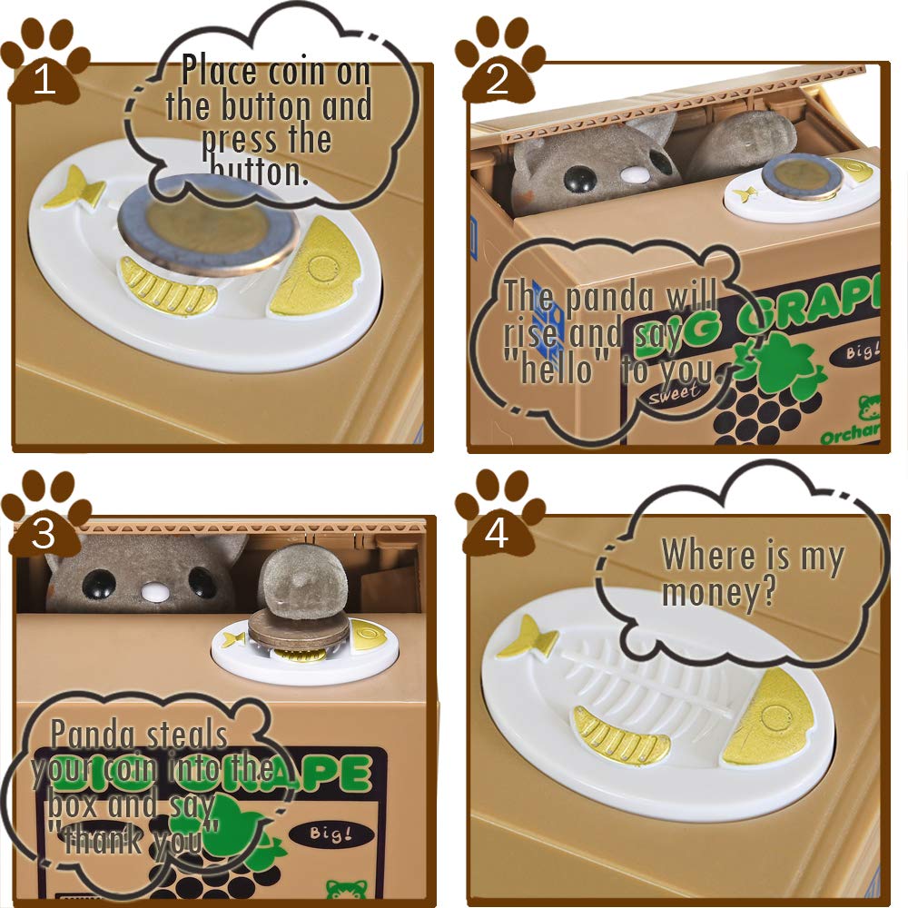 HmiL-U Grape Cat Piggy Bank made with eco-friendly materials