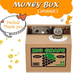 HmiL-U Grape Cat Piggy Bank holds about 30–40 coins for savings