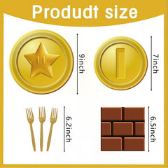 HMJDZH Mario Bros rose gold dessert plates 7in ideal for sweet treats