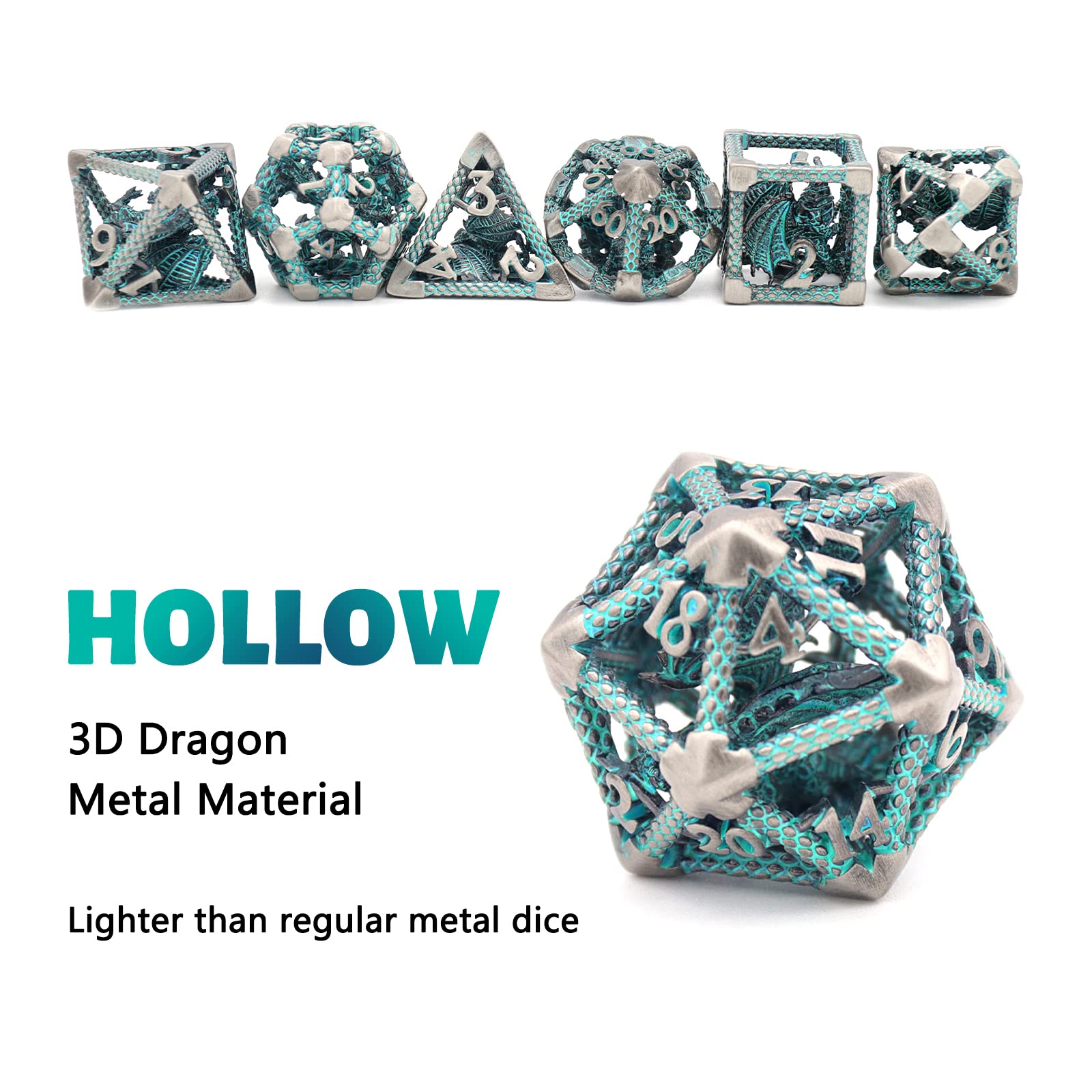 HNCCESG hollow dice feature crisp silver numbers for quick reading.