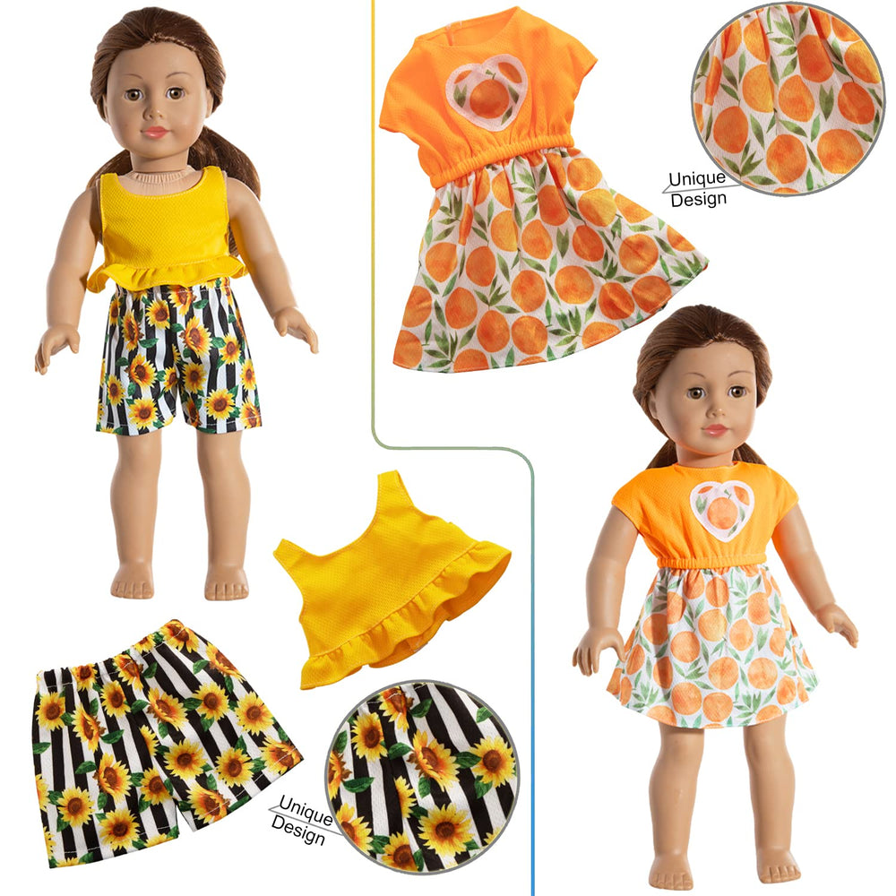 HOAKWA 18-inch doll clothes easy on-off design for fuss-free dressing.
