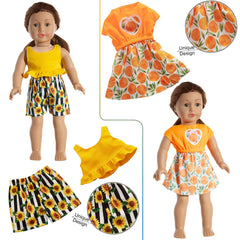 HOAKWA 18-inch doll clothes easy on-off design for fuss-free dressing.