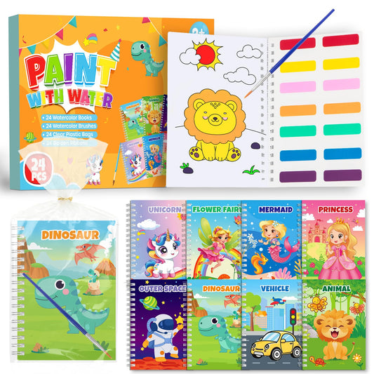 Hoarecal 24 water coloring books with dinosaurs for mess-free creative play