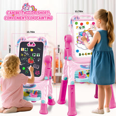 Hoarosall double-sided magnetic board pink offers whiteboard and chalkboard for varied learning