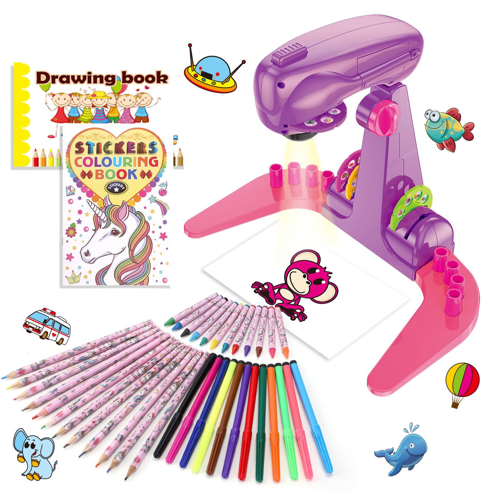 Hoarosall drawing projector kit setup for tracing and coloring sessions.