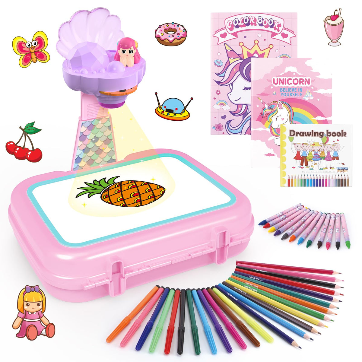 Hoarosall Mermaid Drawing Projector kit enables guided tracing for kids