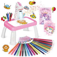 Hoarosall unicorn drawing-projector table for immersive art sessions.