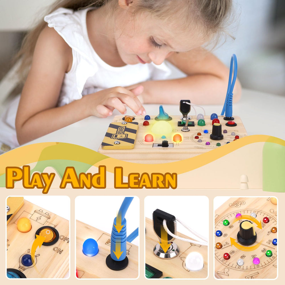 Hoarosall wooden sensory board for toddler fine motor skills.